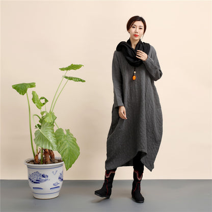 Elegant Linen Plus Sizes Pullover Spring Dresses