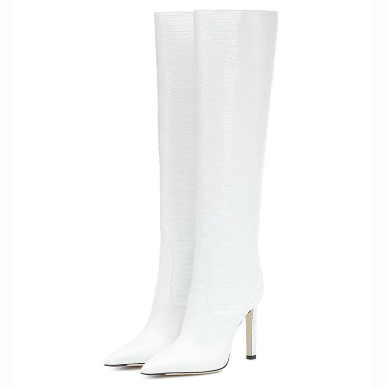 Fashion Peep Toe Crocodile Print Plus Sizes Women Boots