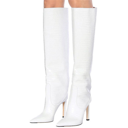 Fashion Peep Toe Crocodile Print Plus Sizes Women Boots