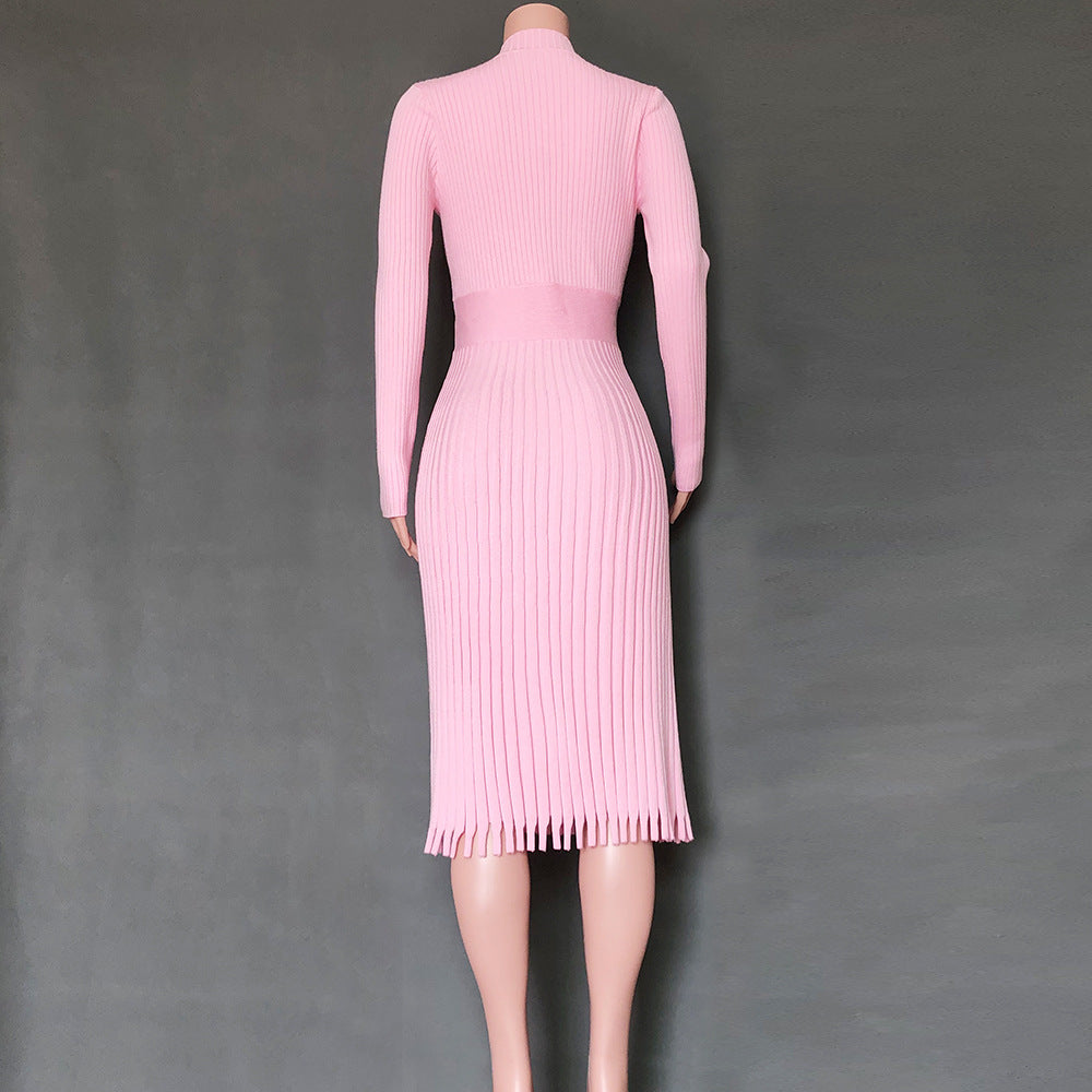 Hot Selling Fashion Women Midi Length  Fall Dresses