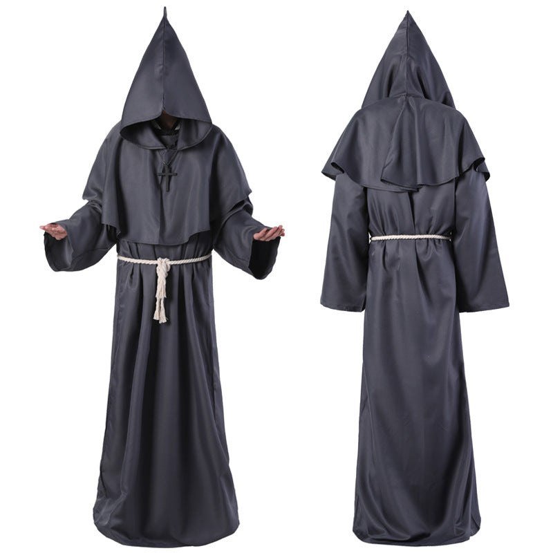 Saint Vida Halloween Medieval Monk Robe Costume Wizard  Priest Cosplay Costume Shawl 471