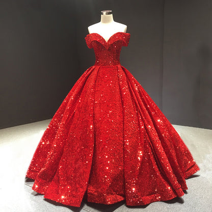 Sexy Off The Shoulder Ball Gown Wedding Party Dresses