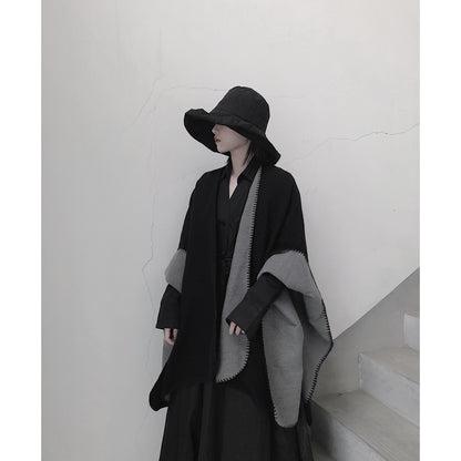 3 in 1 Faux Cashmere Black Warm Cloak Scarves