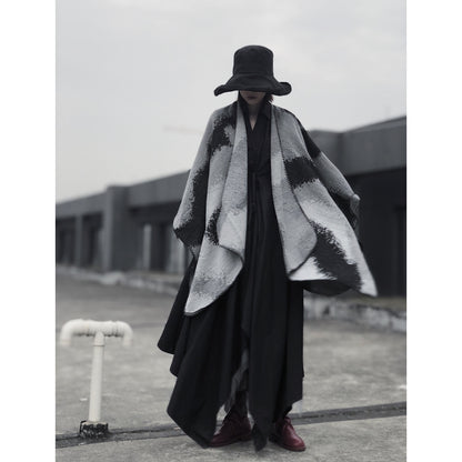 3 in 1 Faux Cashmere Black Warm Cloak Scarves
