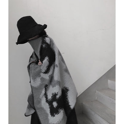 3 in 1 Faux Cashmere Black Warm Cloak Scarves