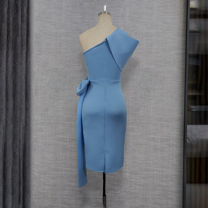 Sexy One Shoulder Bowknot Sheath Party Dresses