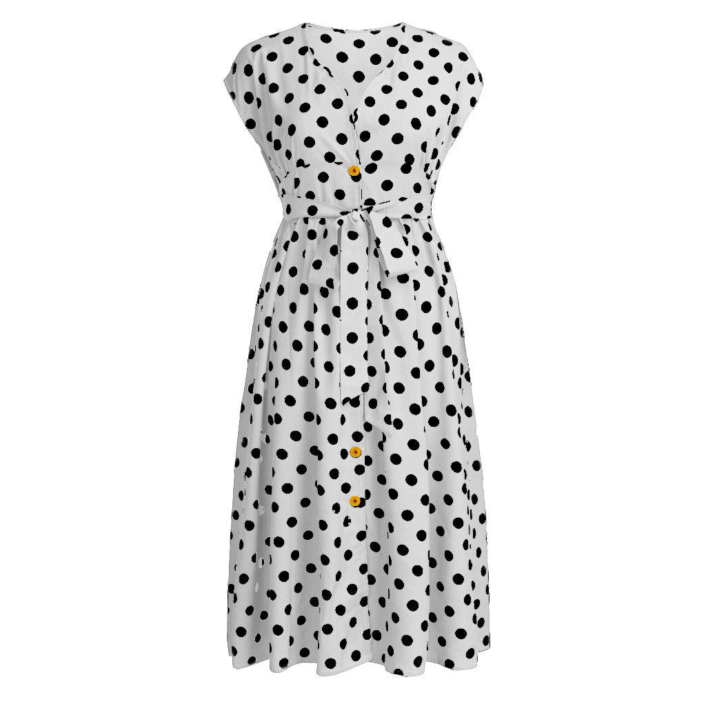 Women Plus Sizes Dot Print Summer Dresses