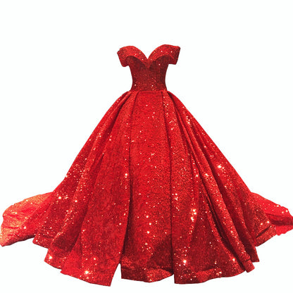 Sexy Off The Shoulder Ball Gown Wedding Party Dresses