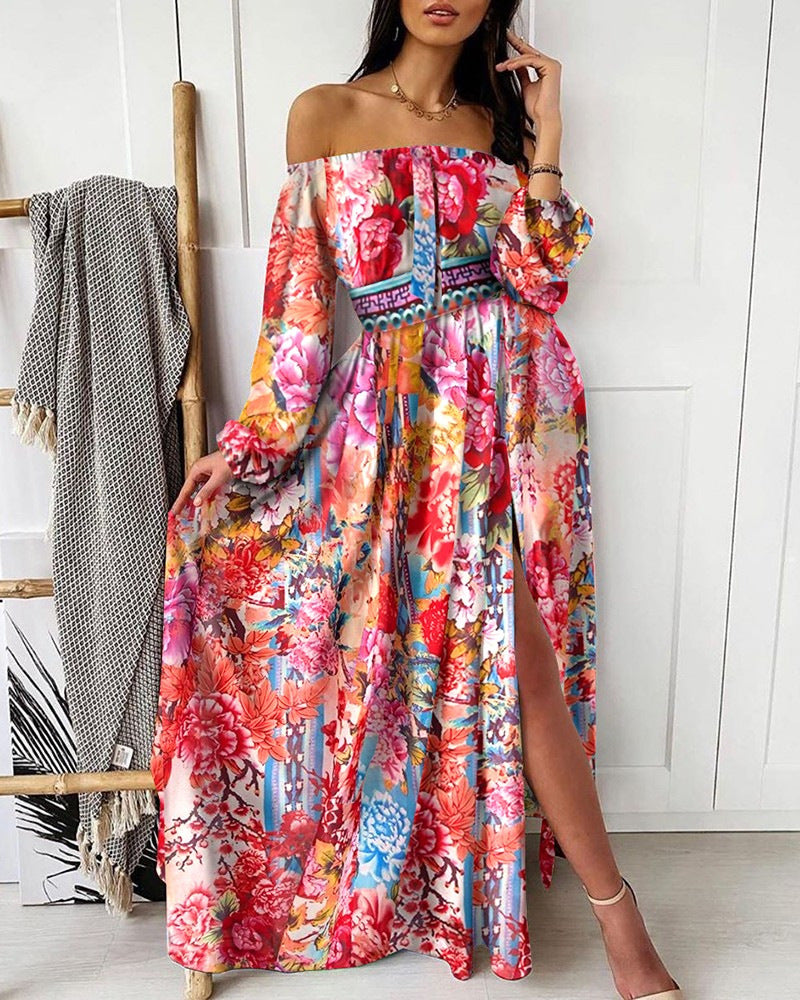 Vintage V Neck Long Sleeves Dresses