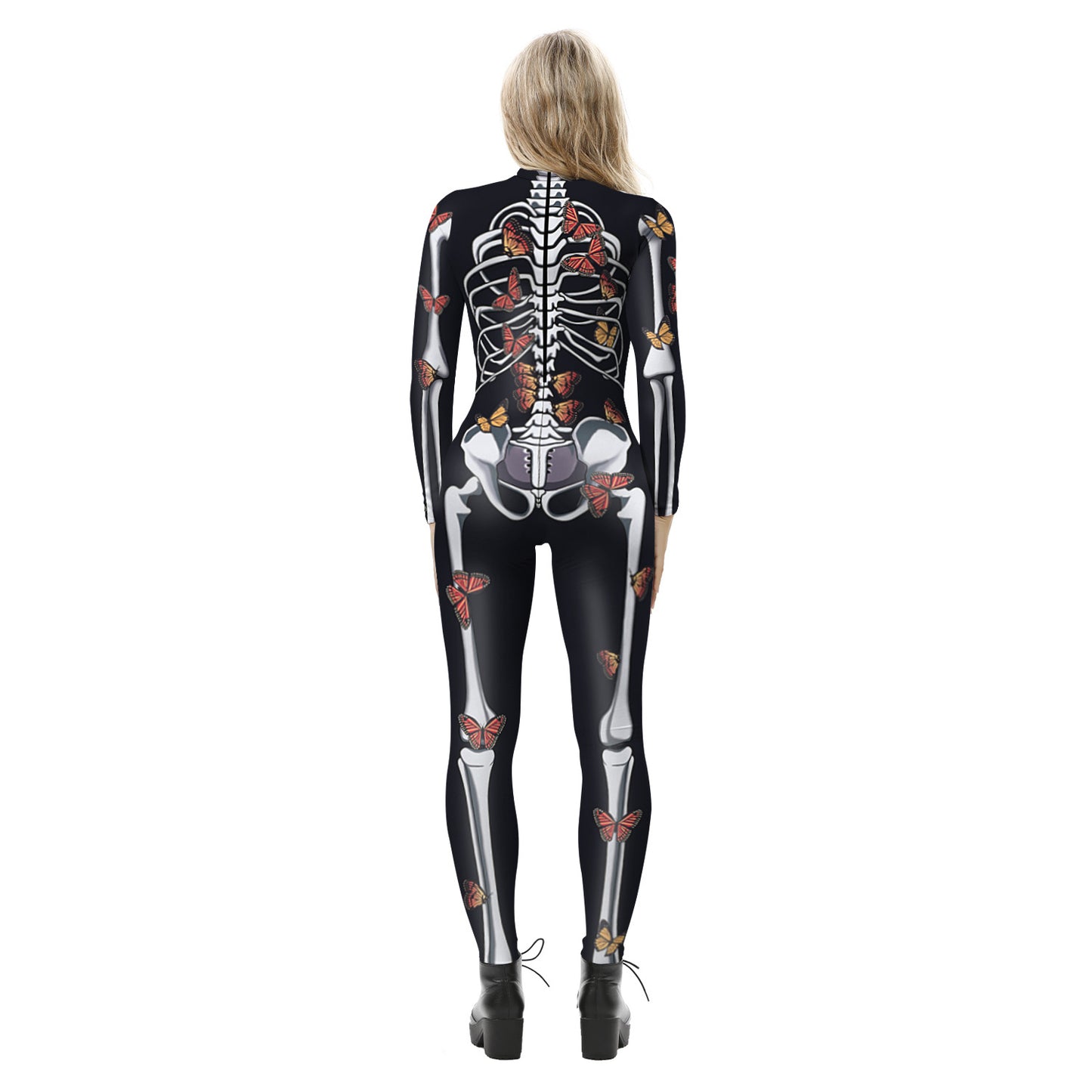 Halloween 3d Skeleton Long Sleeves Cosplay Costumes Jumpsuits