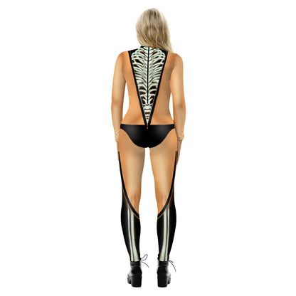 Halloween 3d Skeleton Long Sleeves Cosplay Costumes Jumpsuits