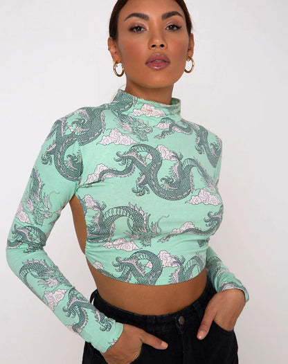 Sexy Midriff Baring Long Sleeves T Shirts for Women