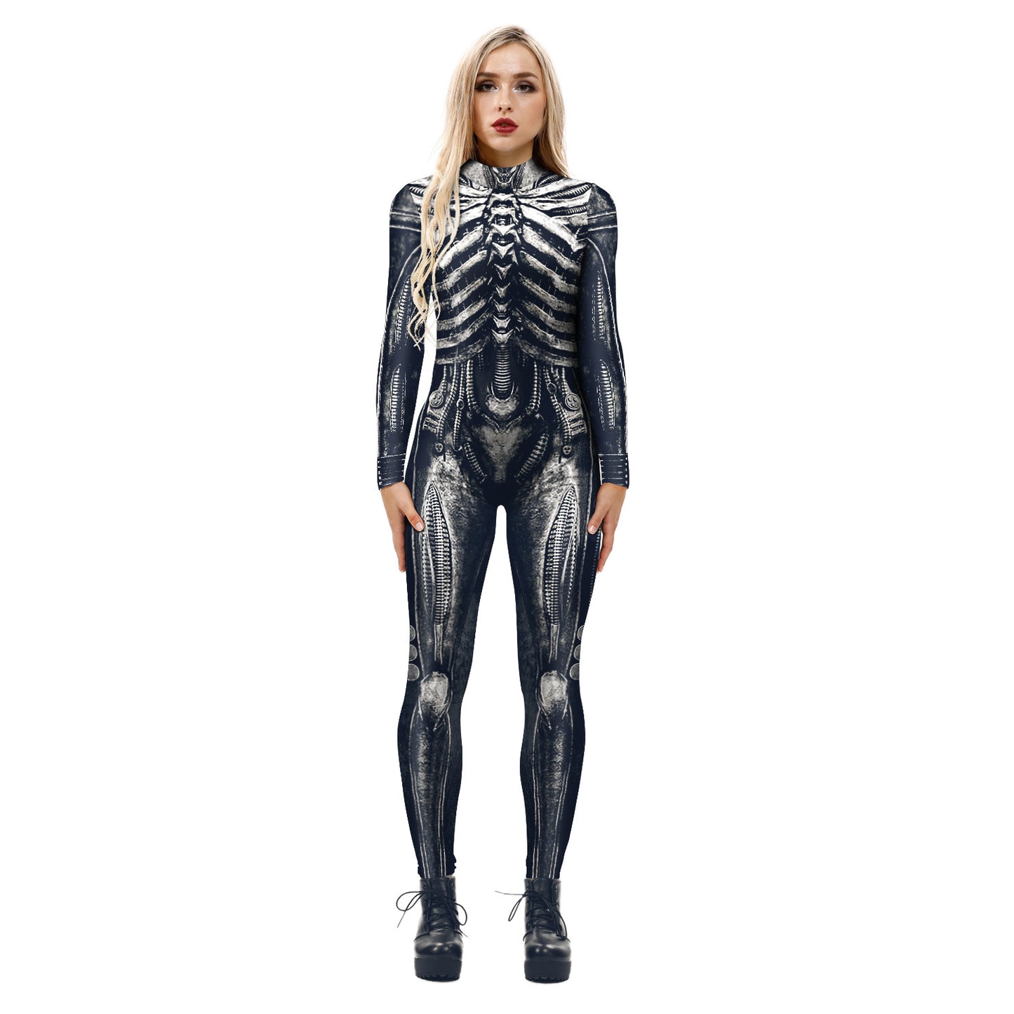 Halloween 3d Skeleton Long Sleeves Cosplay Costumes Jumpsuits
