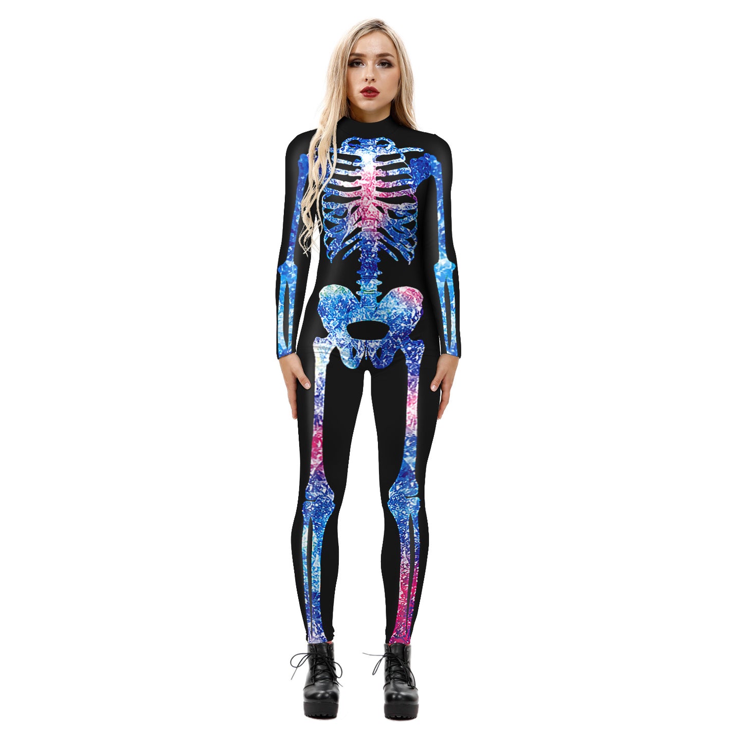 Halloween 3d Skeleton Long Sleeves Cosplay Costumes Jumpsuits