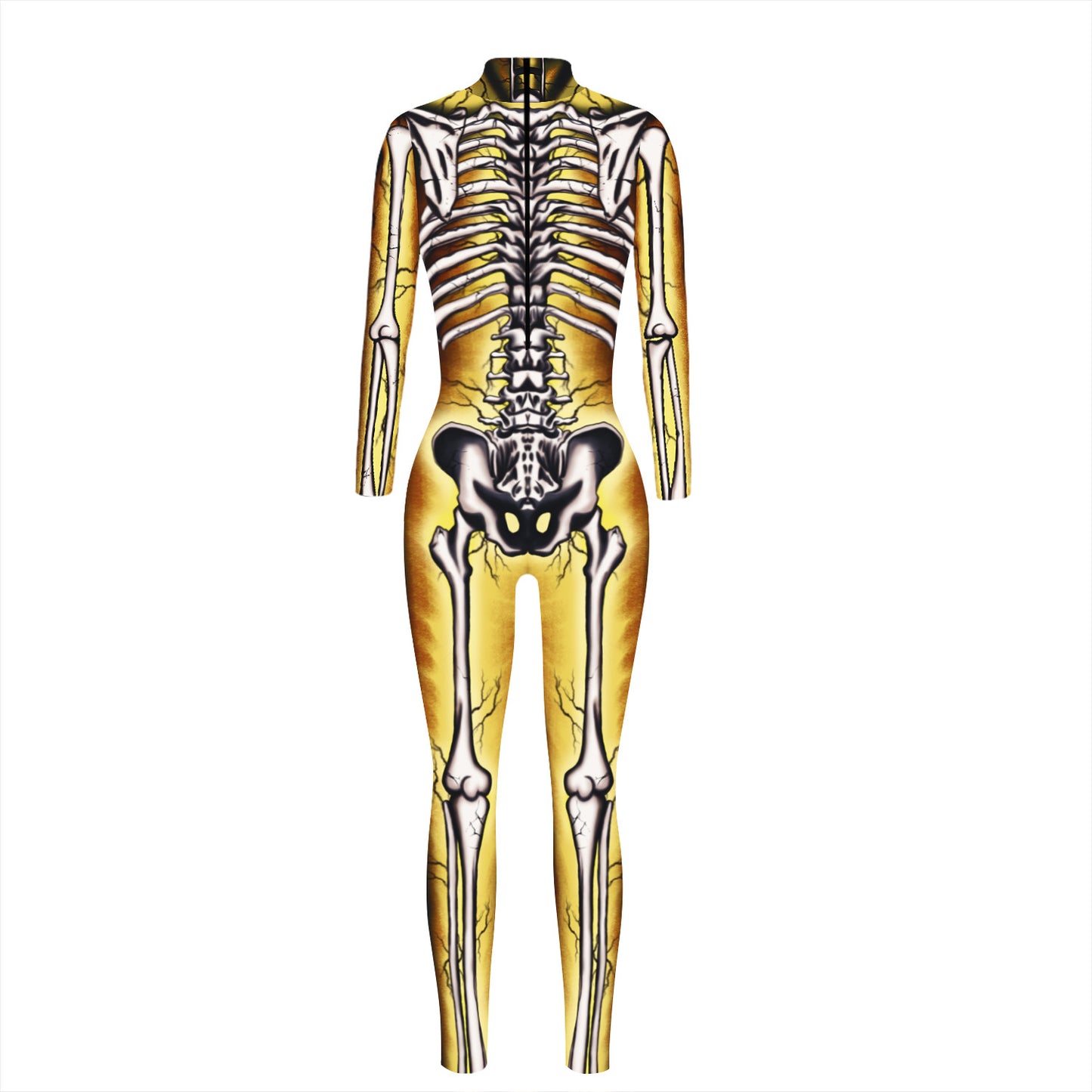Halloween 3d Skeleton Long Sleeves Cosplay Costumes Jumpsuits