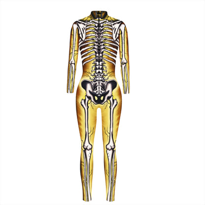 Halloween 3d Skeleton Long Sleeves Cosplay Costumes Jumpsuits