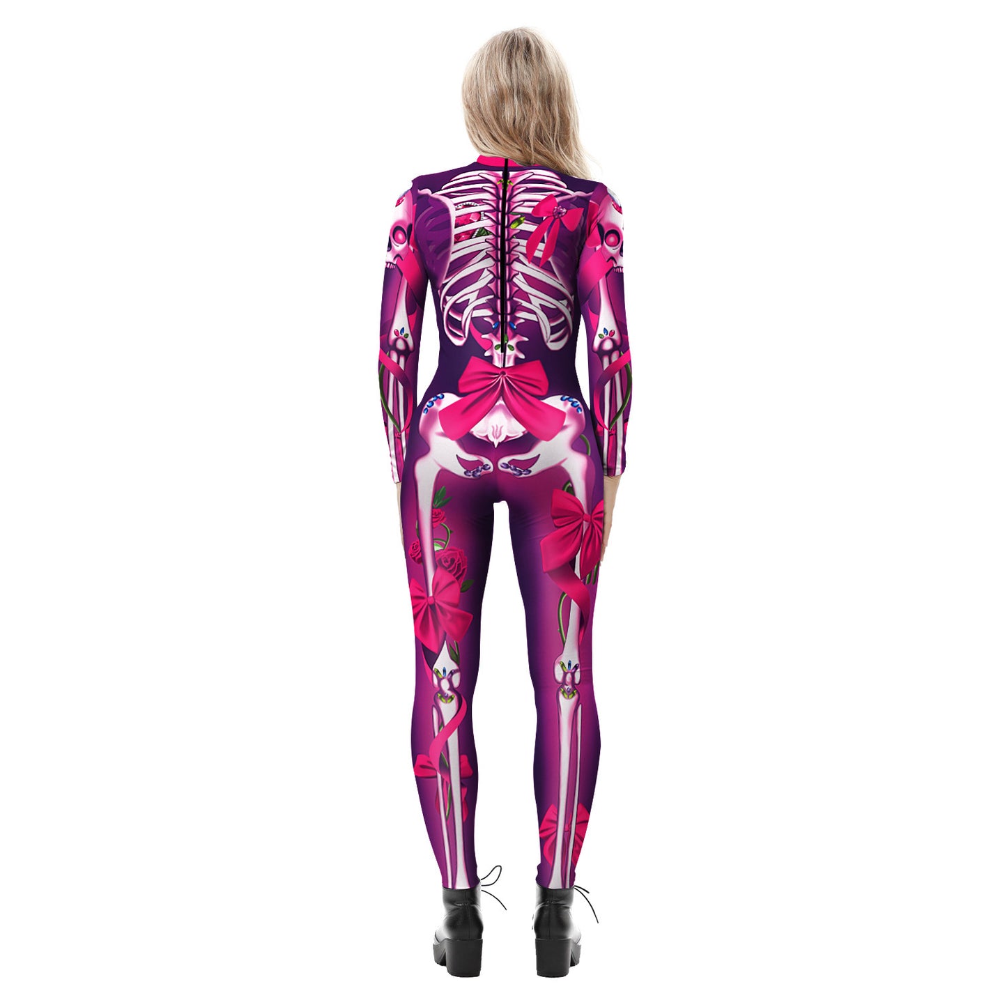 Halloween 3d Skeleton Long Sleeves Cosplay Costumes Jumpsuits