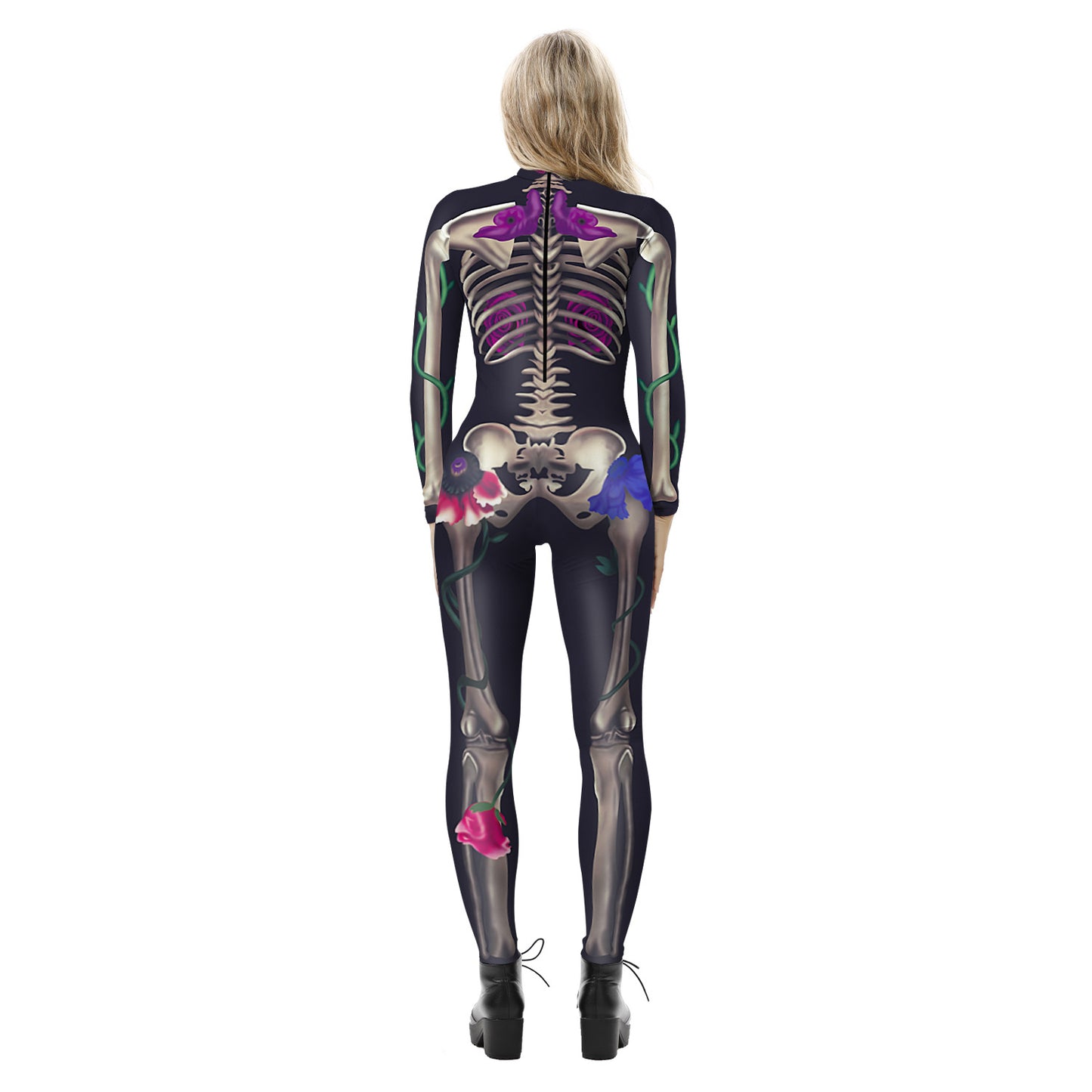 Halloween 3d Skeleton Long Sleeves Cosplay Costumes Jumpsuits