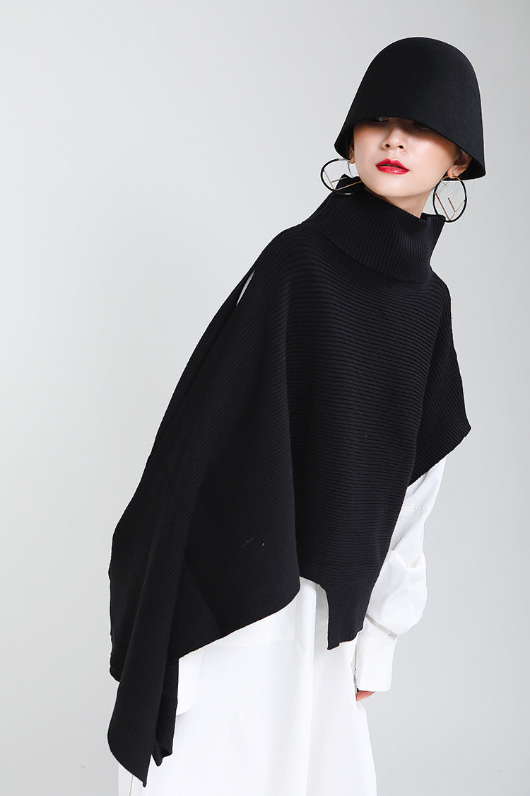 Designed Batwing Pullover Irregular Knitted Sweaters