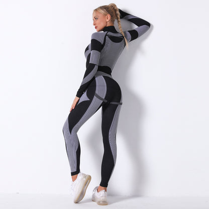 Fashion Striped Knitted Sports Suits for Women