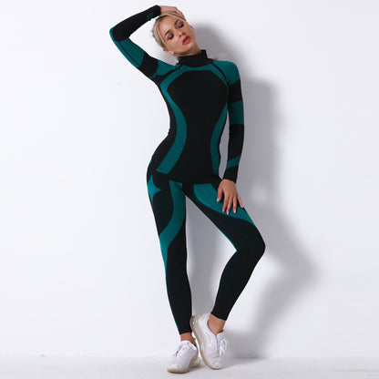 Fashion Striped Knitted Sports Suits for Women