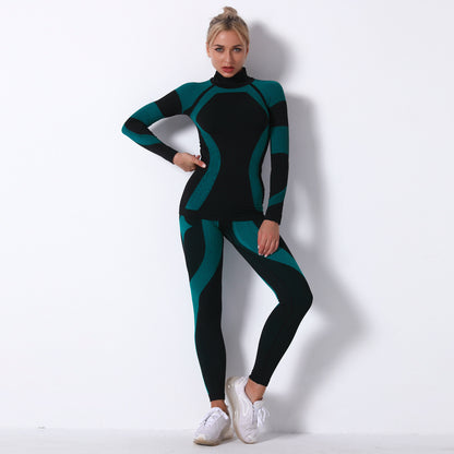 Fashion Striped Knitted Sports Suits for Women