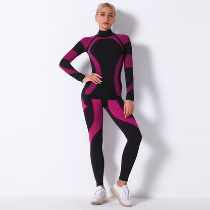 Fashion Striped Knitted Sports Suits for Women