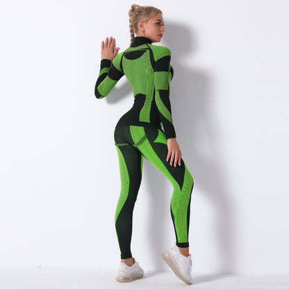Fashion Striped Knitted Sports Suits for Women