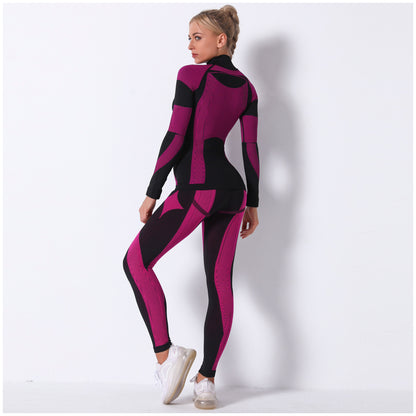 Fashion Striped Knitted Sports Suits for Women