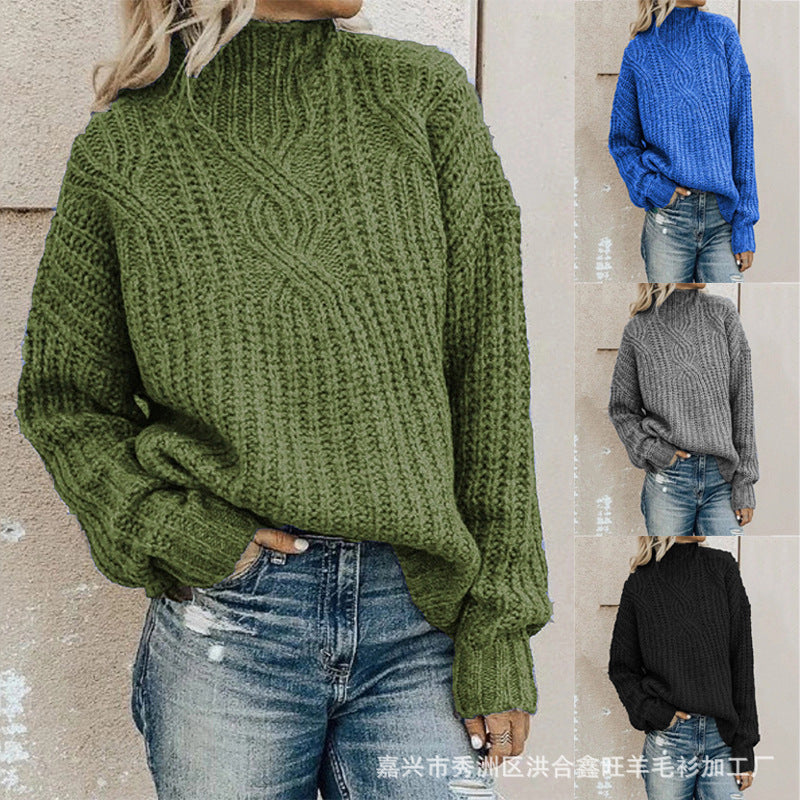 Fashion Women Knitted High Neck Sweaters