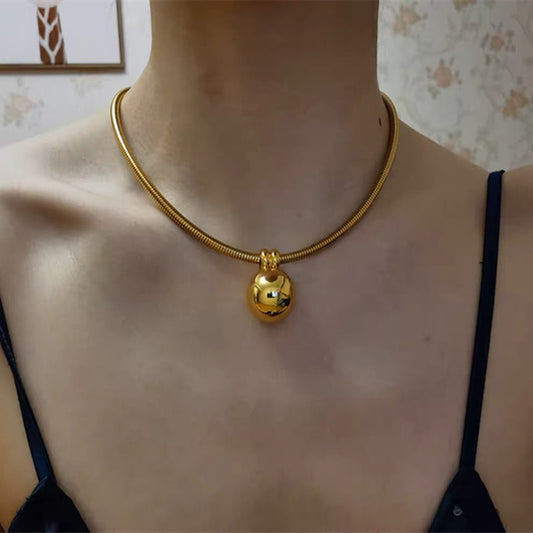 Designed Stainless Steel Short Necklace