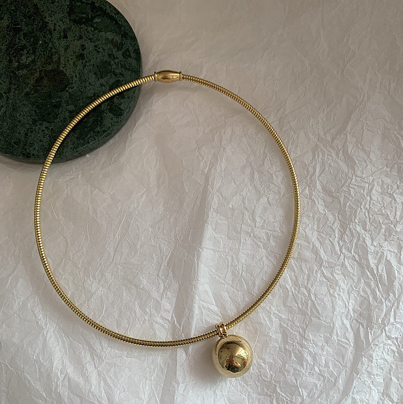 Designed Stainless Steel Short Necklace