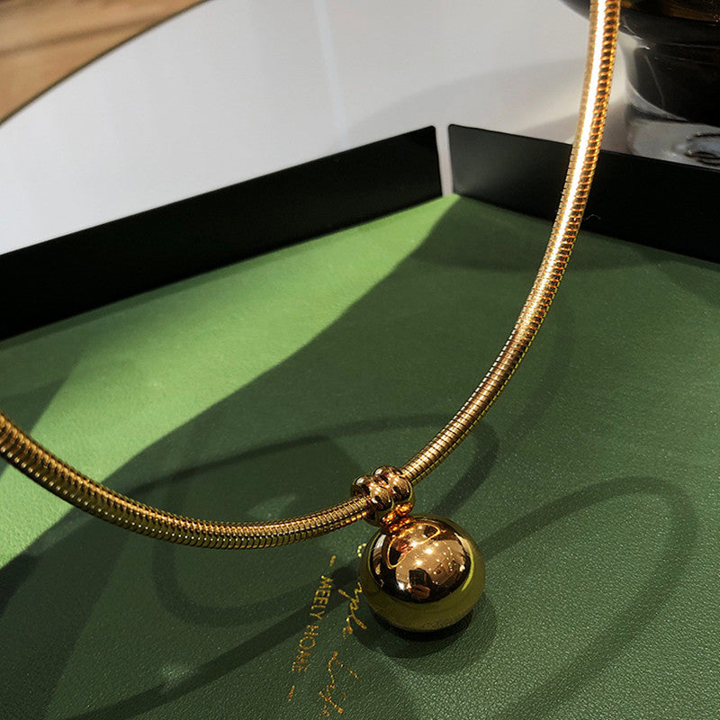 Designed Stainless Steel Short Necklace