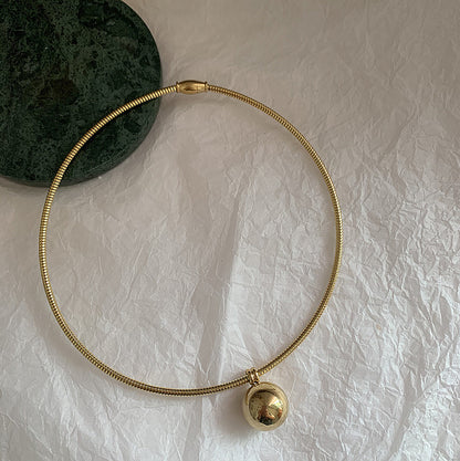 Designed Stainless Steel Short Necklace