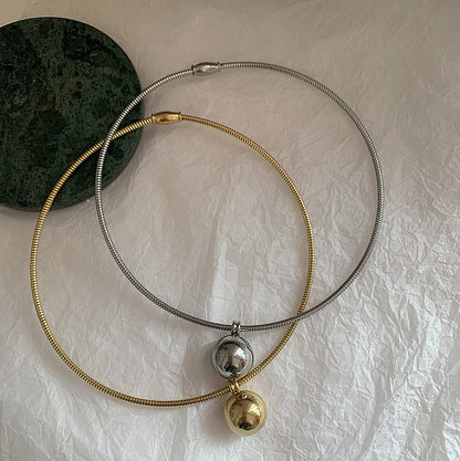 Designed Stainless Steel Short Necklace
