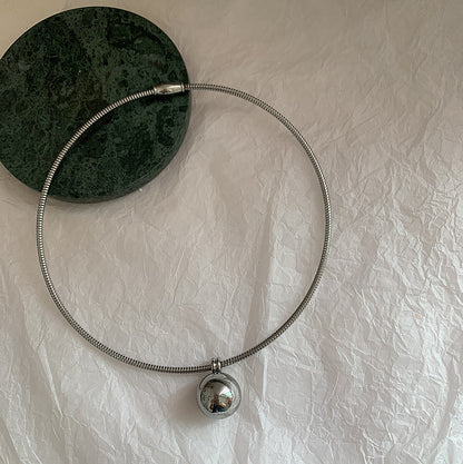 Designed Stainless Steel Short Necklace