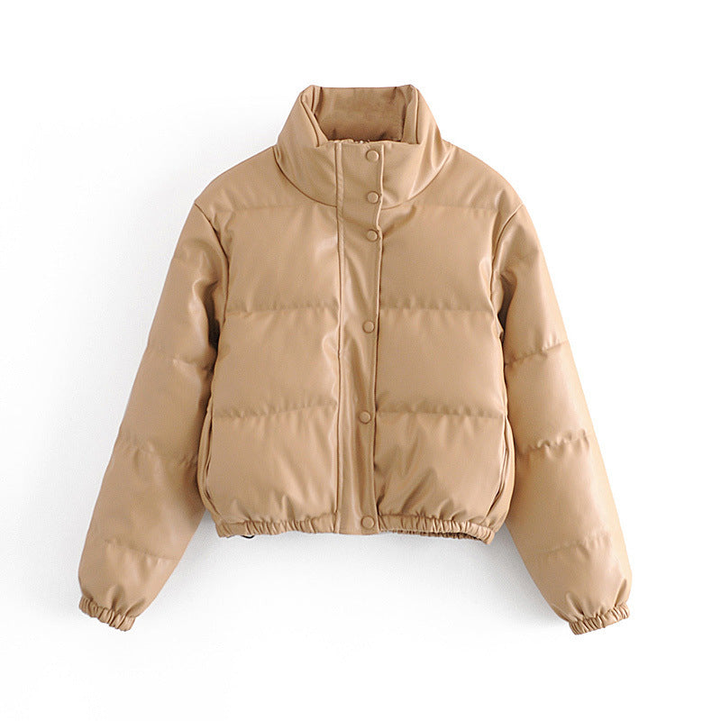Casual Winter Pu Cotton Jackts for Women