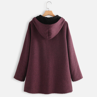 Casual Cotton Velvet Plus Sizes Hoodies Coats