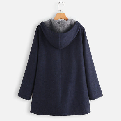 Casual Cotton Velvet Plus Sizes Hoodies Coats