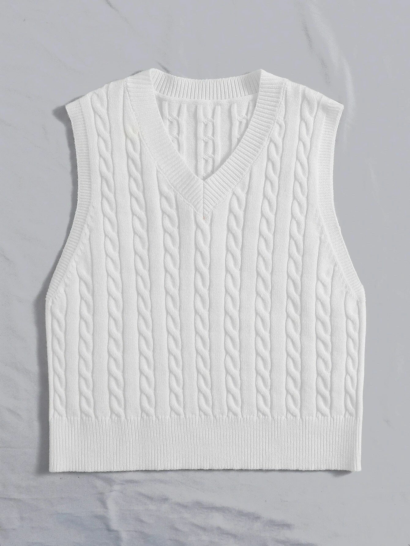 Casual V Neck Sleeveless Knitted Vest