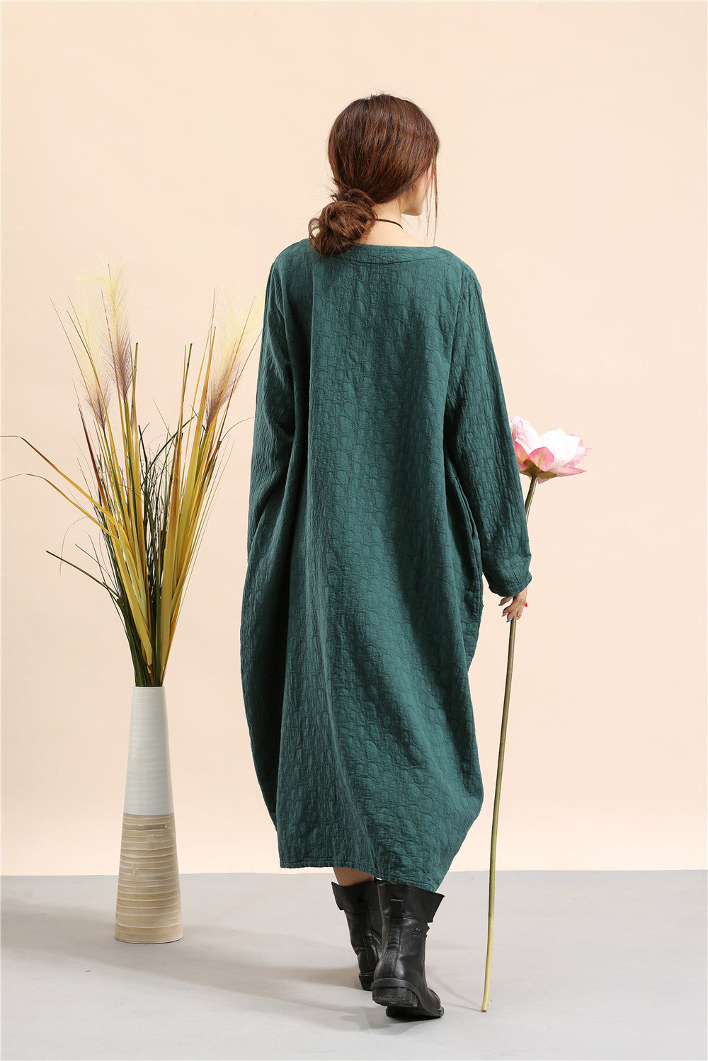 Elegant Linen Plus Sizes Pullover Spring Dresses