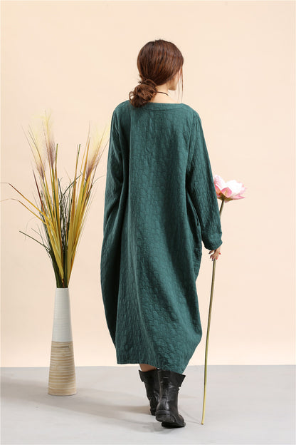 Elegant Linen Plus Sizes Pullover Spring Dresses