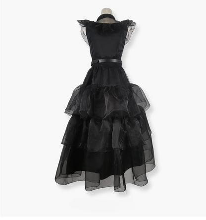 The Addams Family Wednesday Black Raval Ball Dress Cosplay Costume