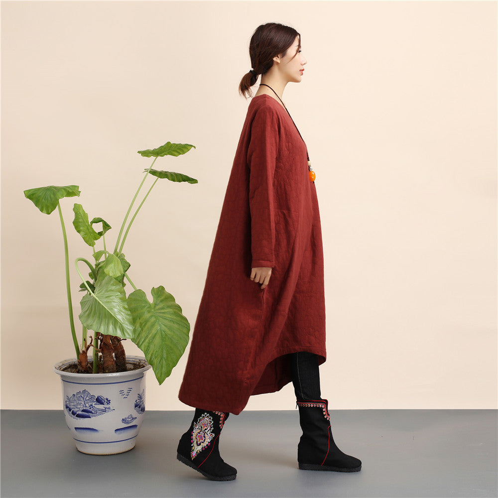 Elegant Linen Plus Sizes Pullover Spring Dresses