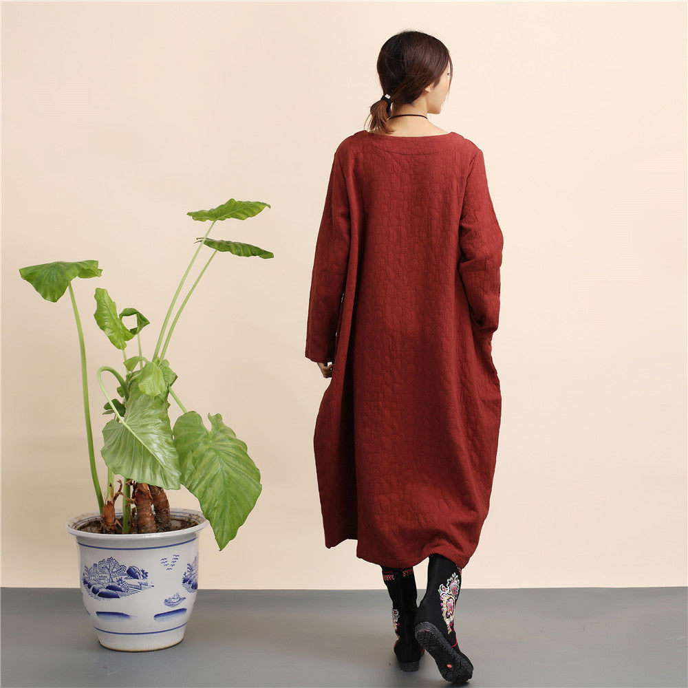 Elegant Linen Plus Sizes Pullover Spring Dresses