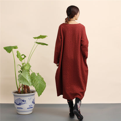 Elegant Linen Plus Sizes Pullover Spring Dresses