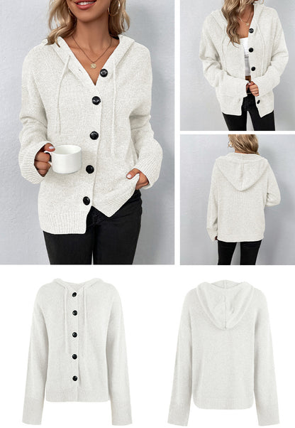 Fashion Drawstring Knitted Cardigan Coats for Women