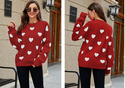 Casual Sweetheart Design Pullover Knitted Sweaters
