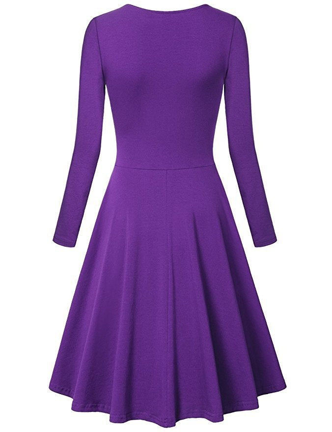 Elegant V Neck Long Sleeves Dresses