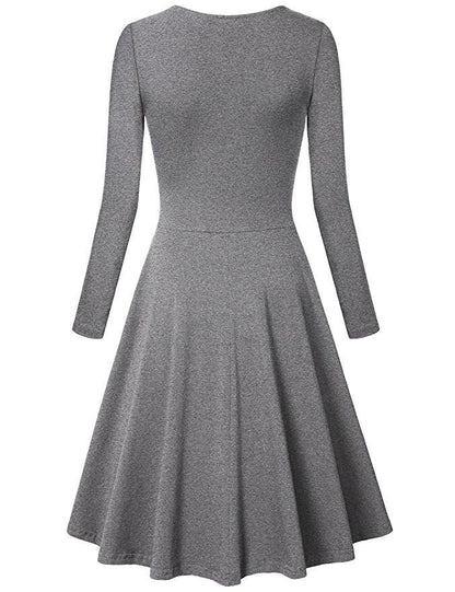Elegant V Neck Long Sleeves Dresses